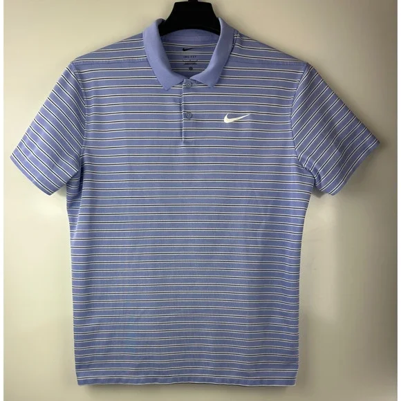 2 Nike Dri-Fit Men's Golf Polo Shirts Size Large Victory Stripe Green Blue Top - Picture 16 of 16